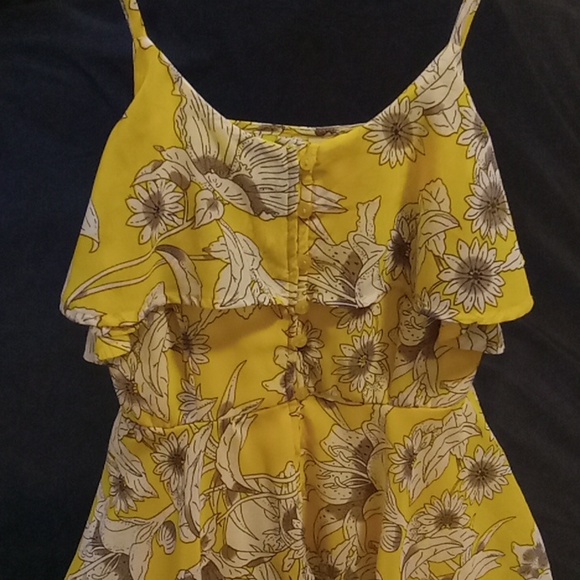 Japna XS Yellow Foral, cold shoulder dress - Picture 8 of 11